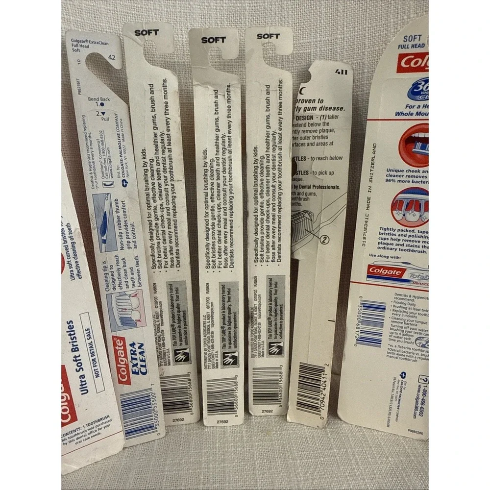 8 - Colgate Wave, Extra Clean, 360 Clean, Topcare Toothbrush Sealed VINTAGE 90's